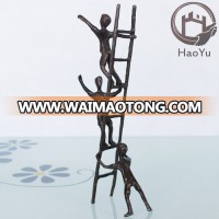 small bronze children playing sculptures for home decor