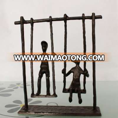 casting bronze children playing figurines statue for christmas gift