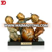 Hot sale indoor decor Chinese style bronze children sculpture