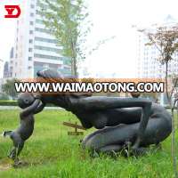 New design outdoor garden bronze sculpture mother and child statue